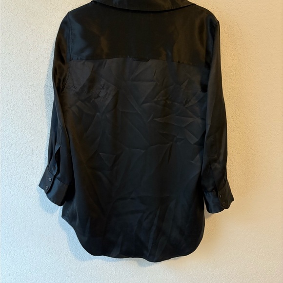L'AGENCE Dani Black 100% Silk Shirt elegant career office luxury - Picture 6 of 6